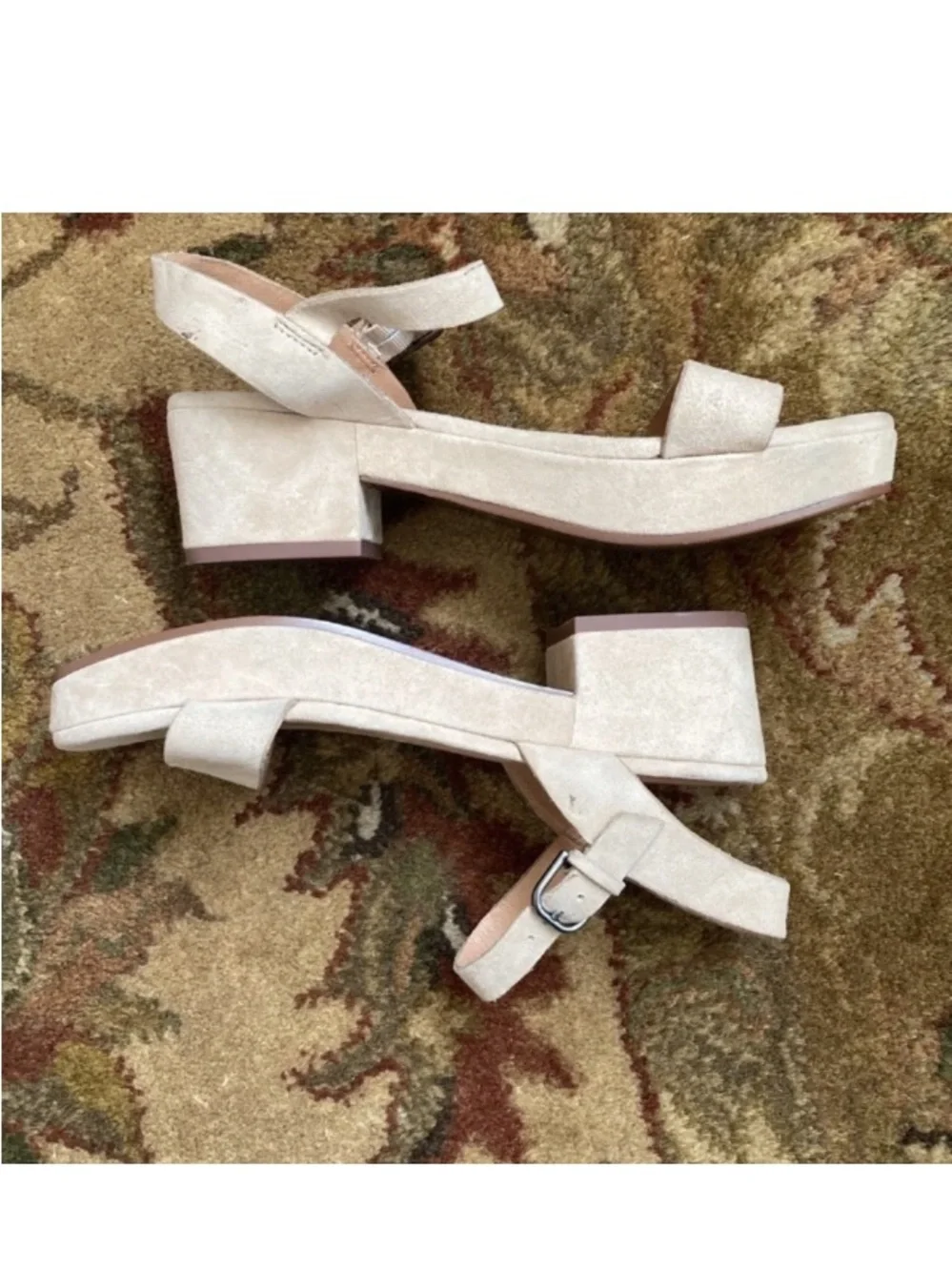 MADEWELL Swede Material Sandals in Beige Color.